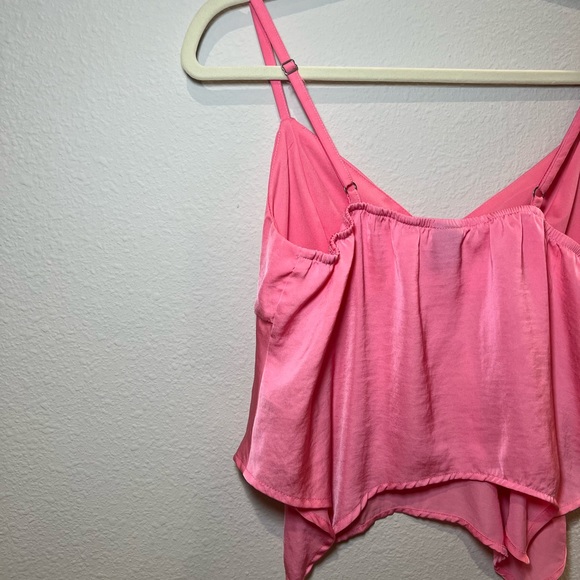 Women’s Satin Hot Pink Ham Top Size S - Picture 7 of 8